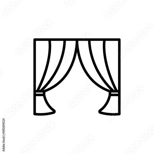 Curtains icon linear logo isolated