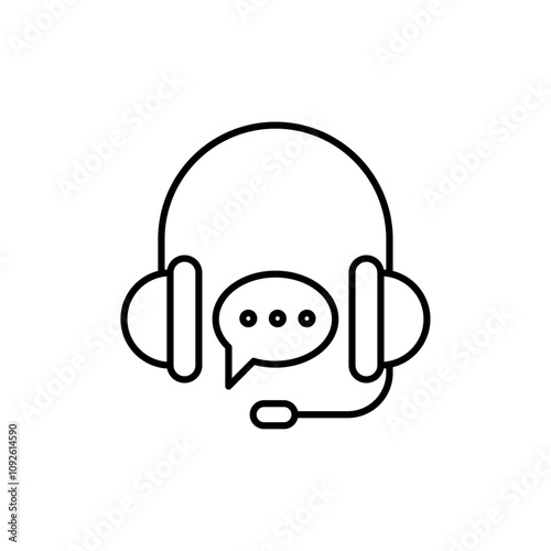 Customer support icon linear logo isolated