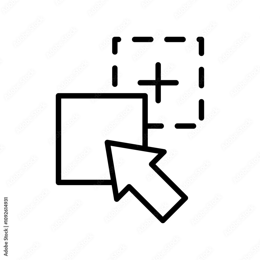 Drag and drop icon linear logo isolated