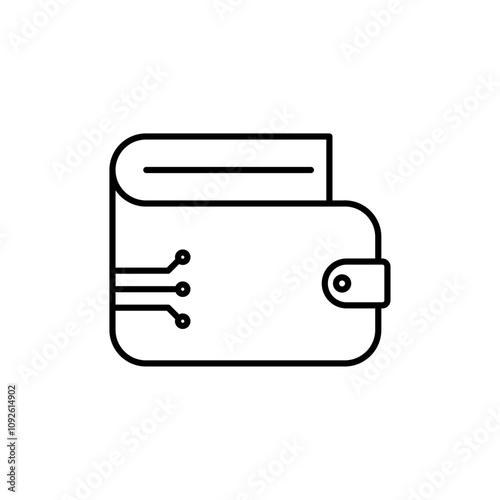 Digital wallet icon linear logo isolated