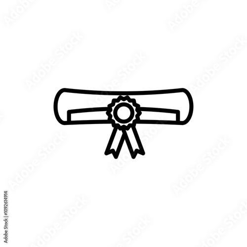 Diploma icon linear logo isolated