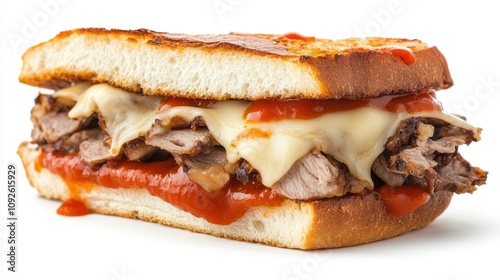 Delicious Gourmet Sandwich with Melted Cheese