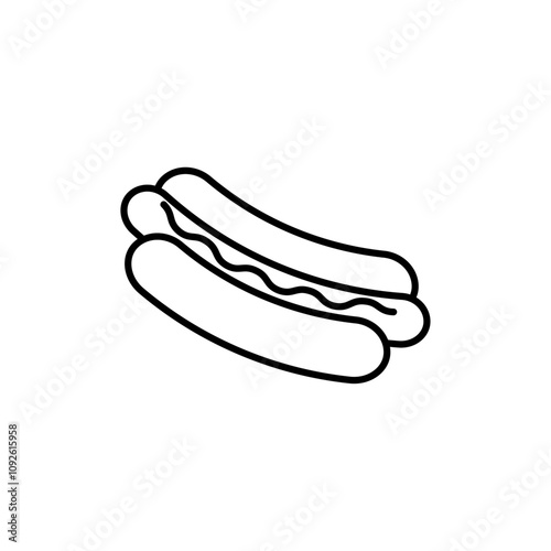 Hot dog icon linear logo isolated