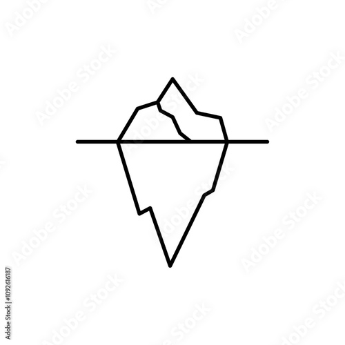 Iceberg Icon linear logo isolated