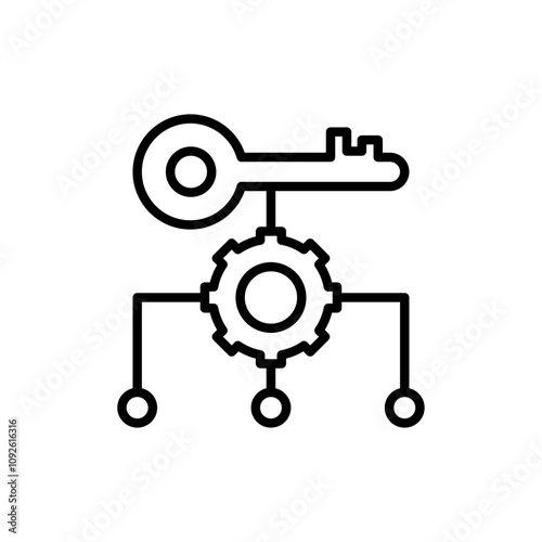 Key factor icon linear logo isolated