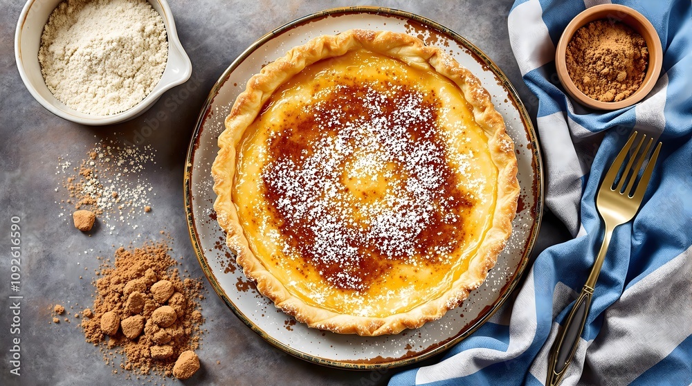 Galatopita - Greek Custard Pie with Cinnamon Galatopita - Greek Custard Pie with Cinnamon