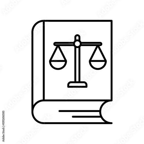 Law book icon linear logo isolated