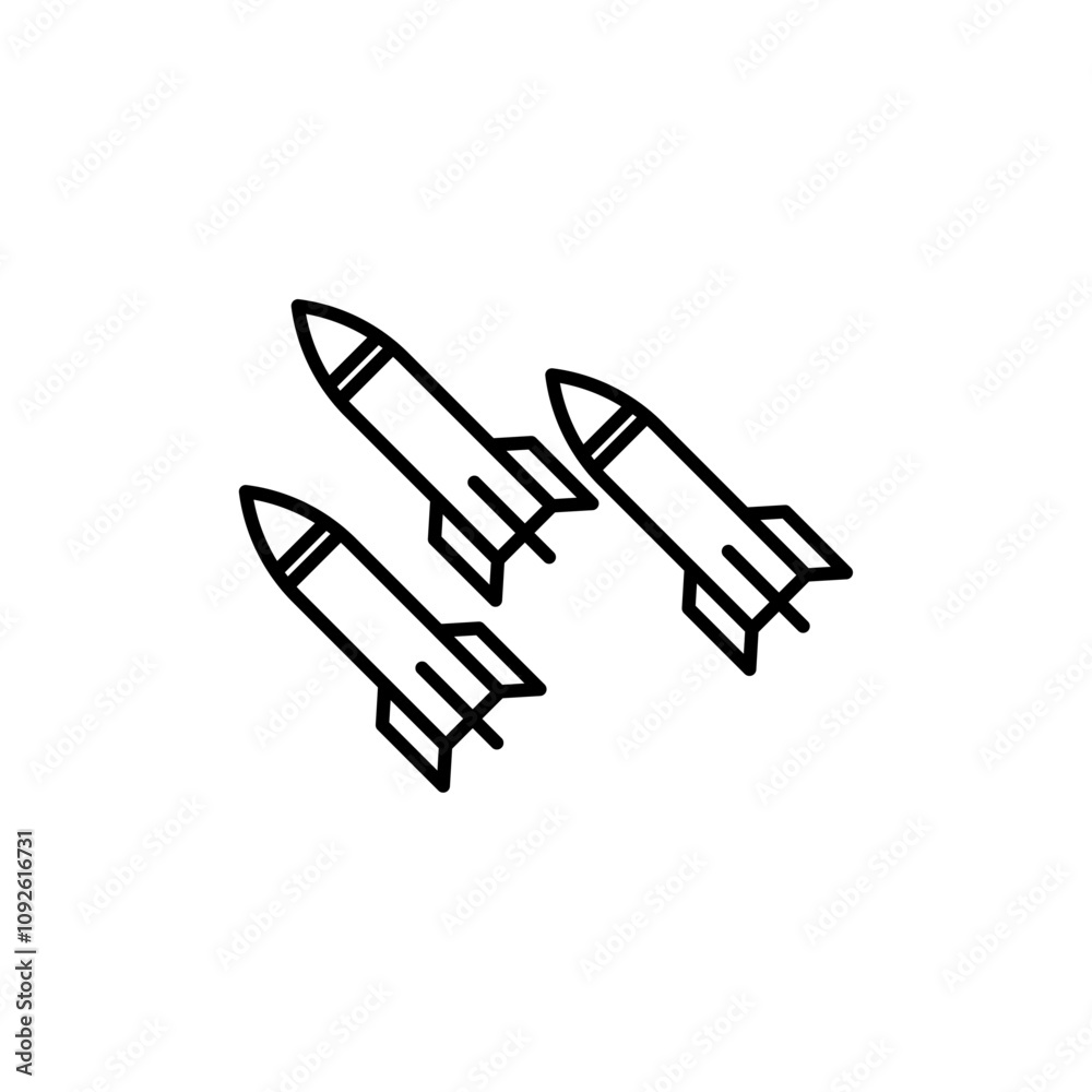 Fototapeta premium Missile icon linear logo isolated