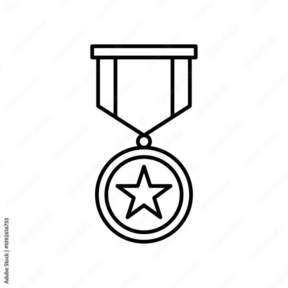 Military medal icon linear logo isolated Military medal icon linear logo isolated