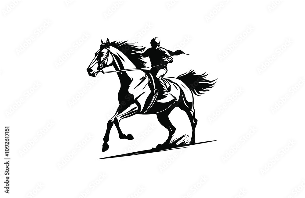 horse silhouette vector line art illustration logo design horse silhouette vector line art illustration logo design