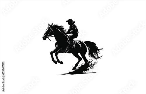 horse silhouette vector line art illustration logo design