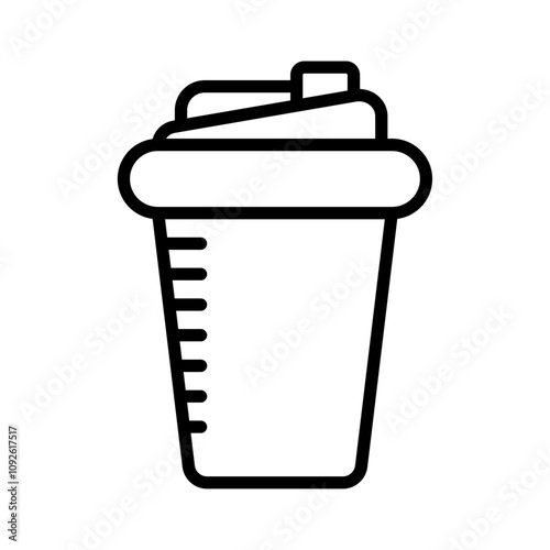 Protein shake icon linear logo isolated