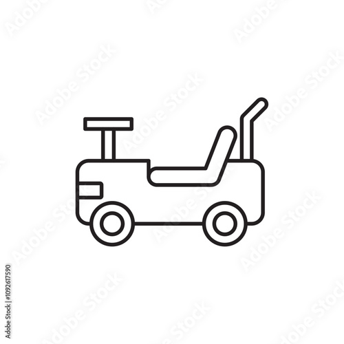 Pushing car icon linear logo isolated