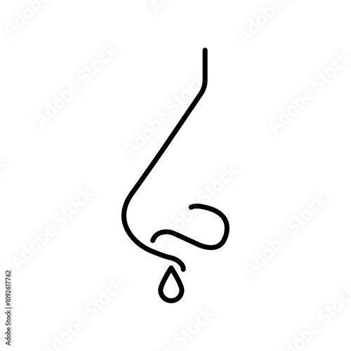 Runny nose icon linear logo isolated