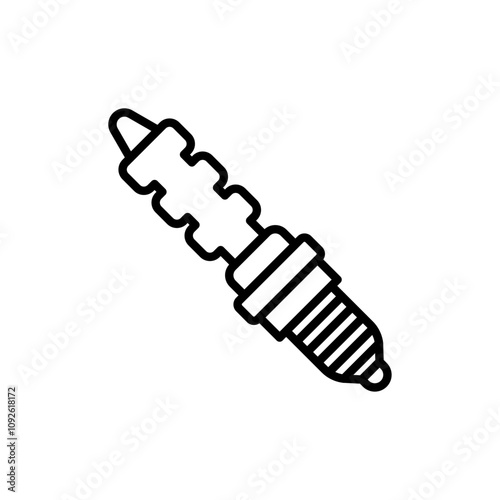 Spark plug icon linear logo isolated