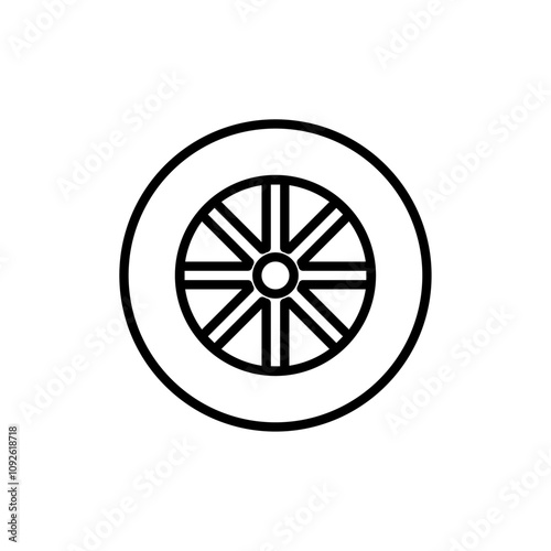 Tyre icon linear logo isolated