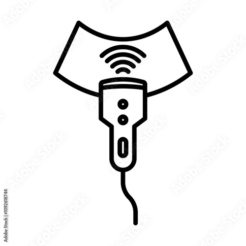 Ultrasound icon linear logo isolated
