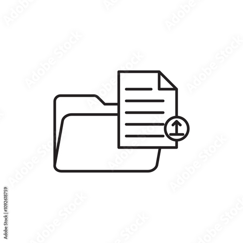 Upload file Icon linear logo isolated