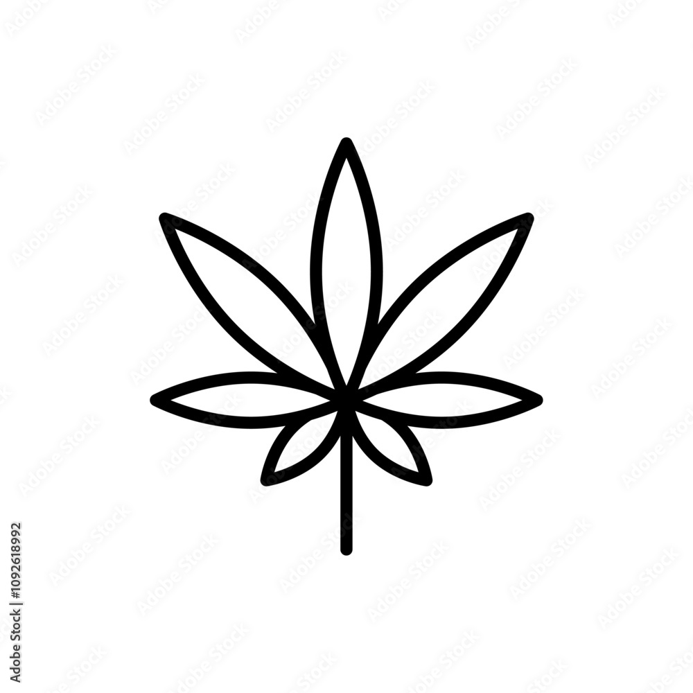 Weed icon linear logo isolated Weed icon linear logo isolated