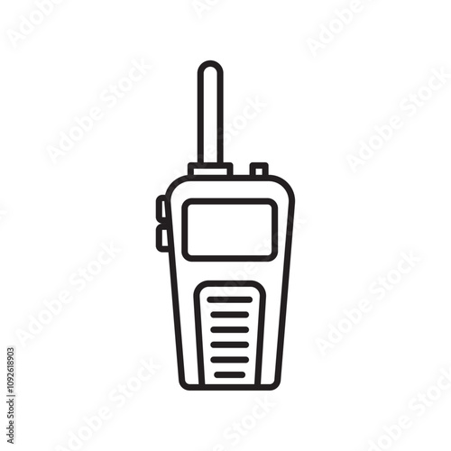 Walkie talkie icon linear logo isolated