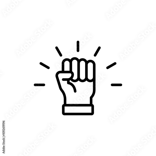 Will power icon linear logo isolated