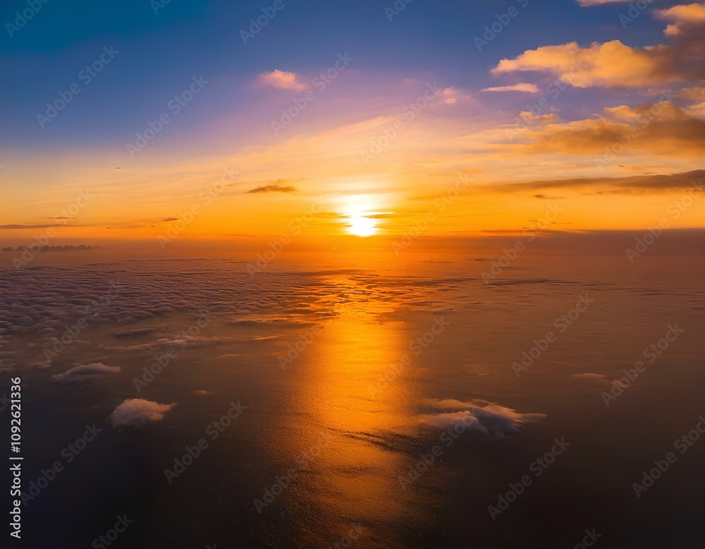Obraz premium Beautiful sunset landscape background