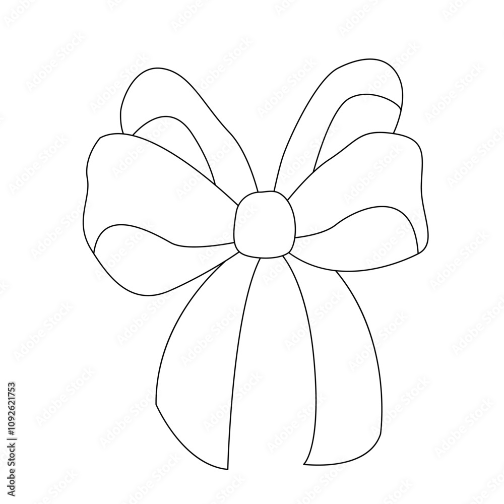 A collection of hand-drawn ribbon bows. Black and white bows for Christmas gifts, gift cards and luxury packaging isolated on white background A collection of hand-drawn ribbon bows. Black and white bows for Christmas gifts, gift cards and luxury packaging isolated on white background