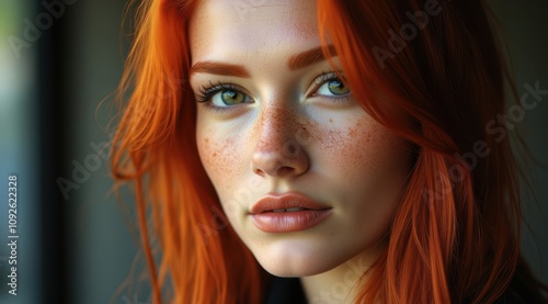 Portrait of a woman with orange hair