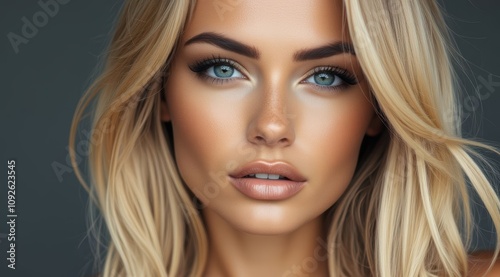 Close-up of a beautiful blonde woman