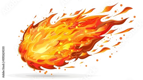 A fiery orange and yellow abstract flame illustration photo