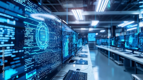 Data Center Server Room Cybersecurity Network Technology Computing Digital IT Infra