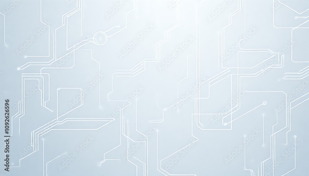Obraz premium Wallpaper with subtle brain-inspired patterns and delicate circuit motifs, representing artificial intelligence in a muted palette of silver and soft teal for a modern look.
