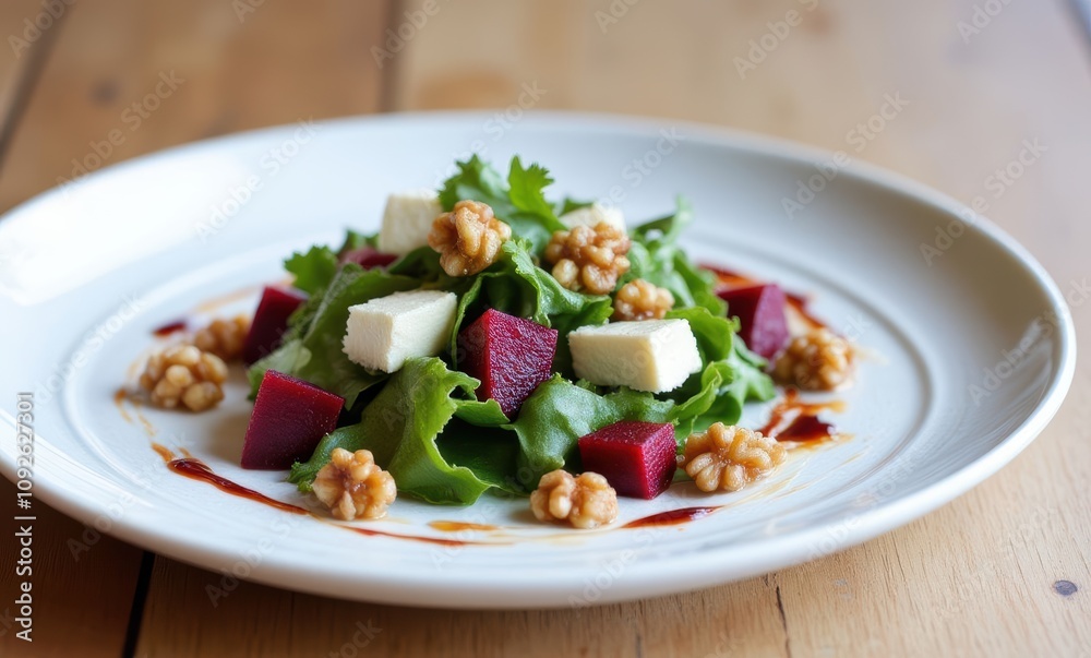 Vibrant salad with greens and beets Vibrant salad with greens and beets