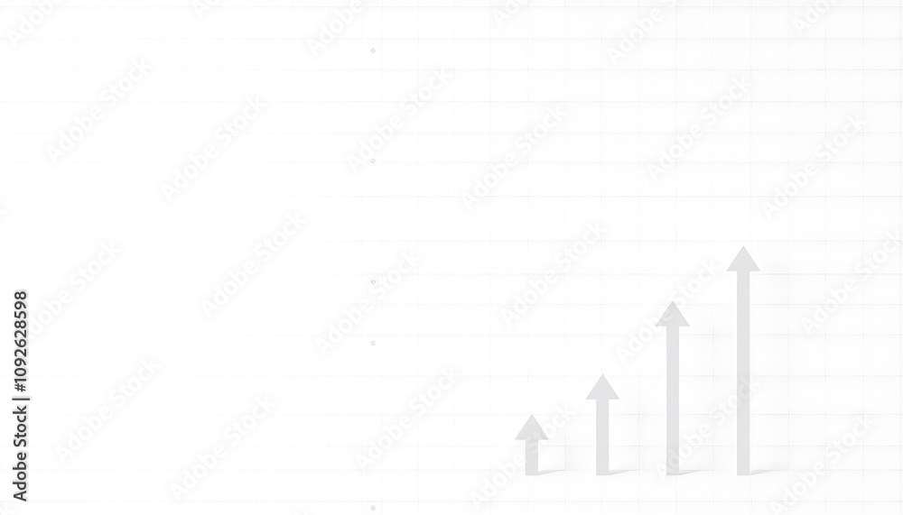 A professional business-themed wallpaper with delicate grid layouts and subtle upward arrows, representing growth, in a soft neutral palette.