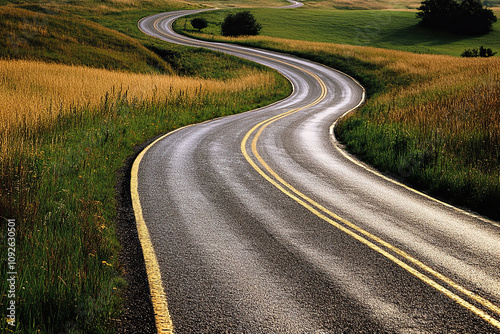 Winding road with clear direction, symbolizing a well-planned strategy