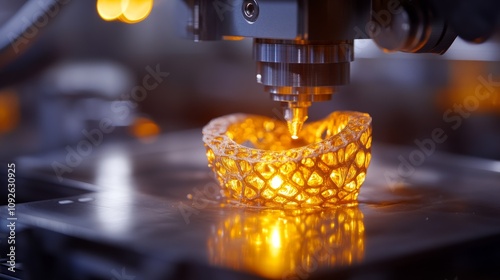 3D Printing in Action: Golden Structure Creation photo