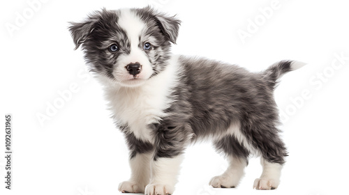 border collie puppy isolated on white background