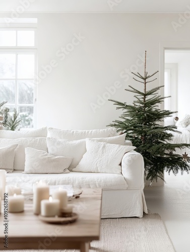 Minimalist White Living Roo...