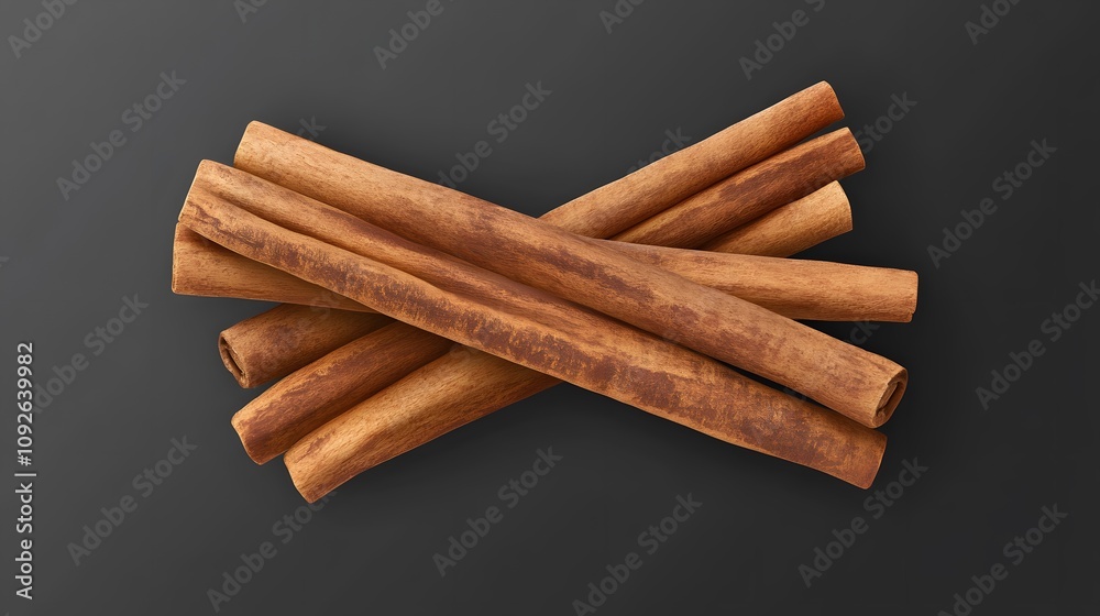 Cinnamon stick isolated on transparent background