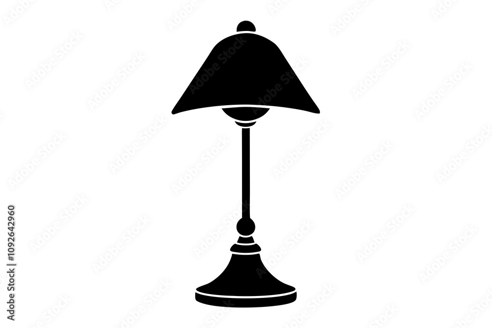 Obraz premium Table Lamp Silhouette Vector Illustration Design