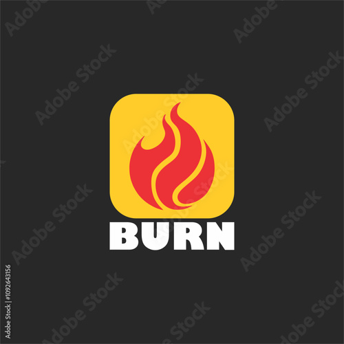BURN fire vector logo illustration 