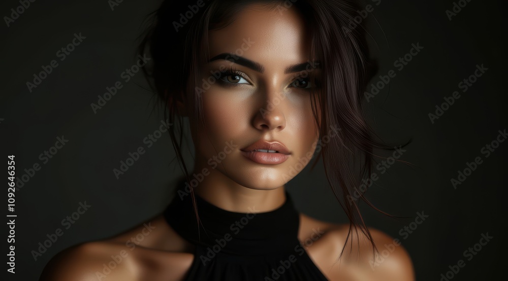 Elegant woman with dark hair Elegant woman with dark hair