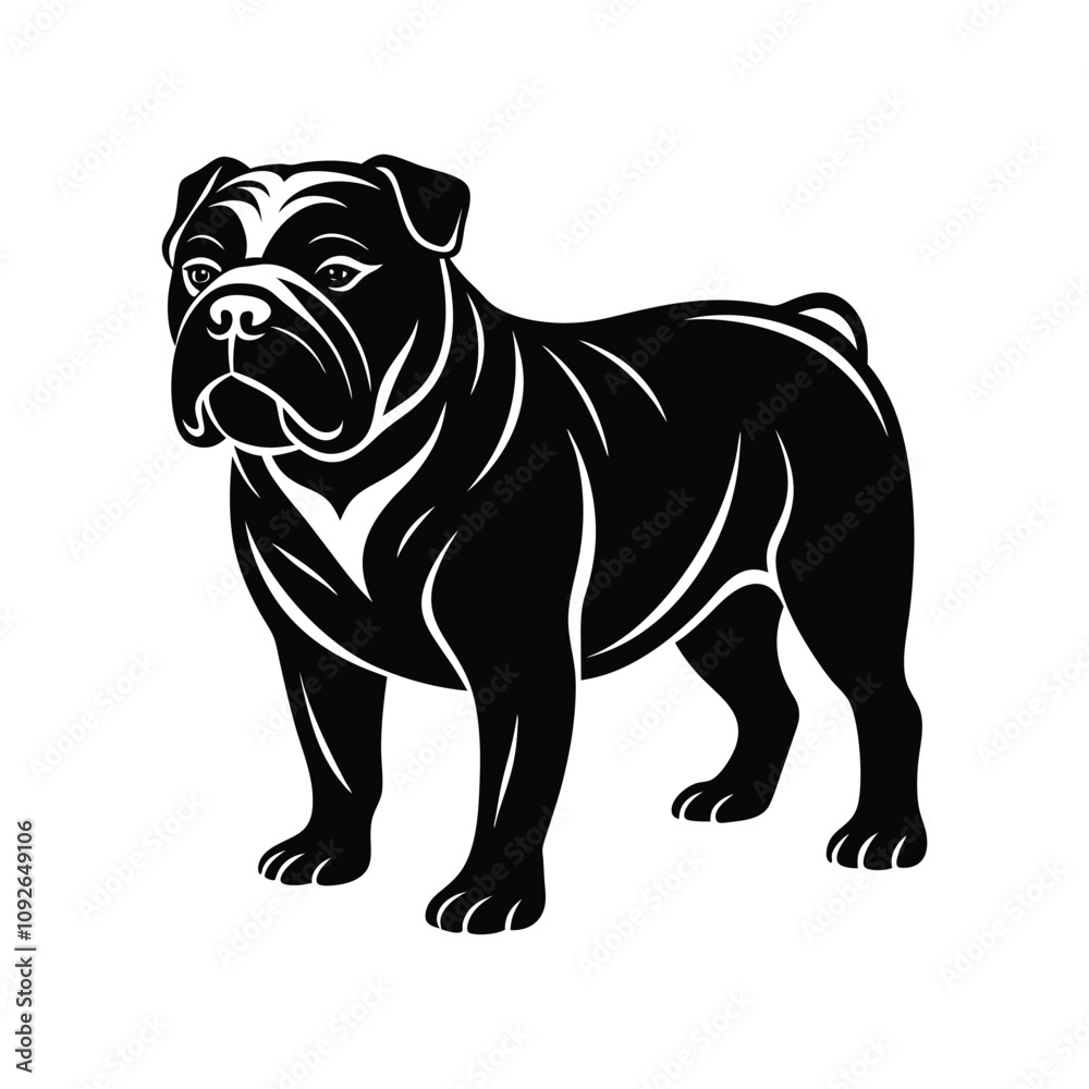 Unique Bulldog Silhouette Vector Art Unique Bulldog Silhouette Vector Art