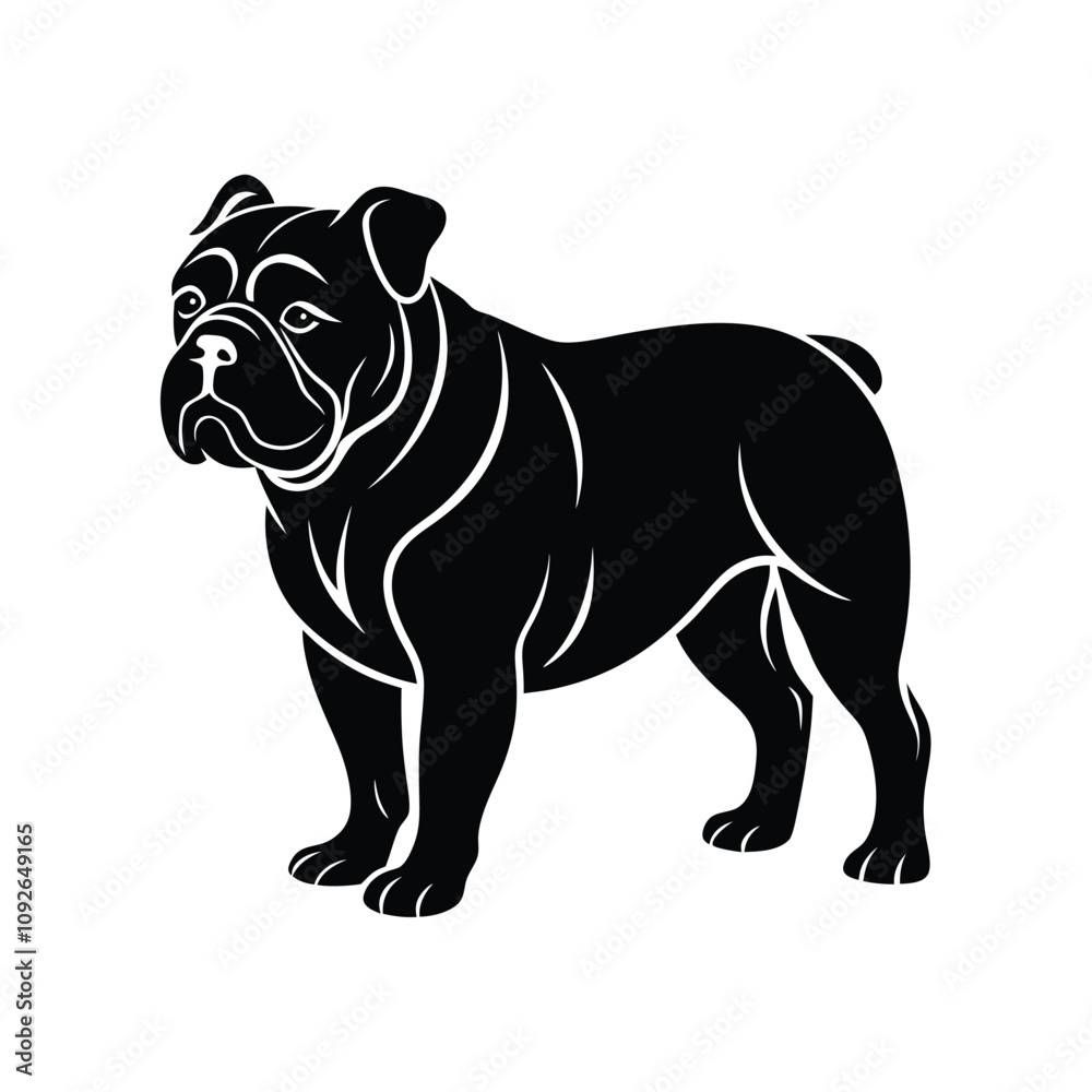 Fototapeta premium Classic Bulldog Silhouette Illustration