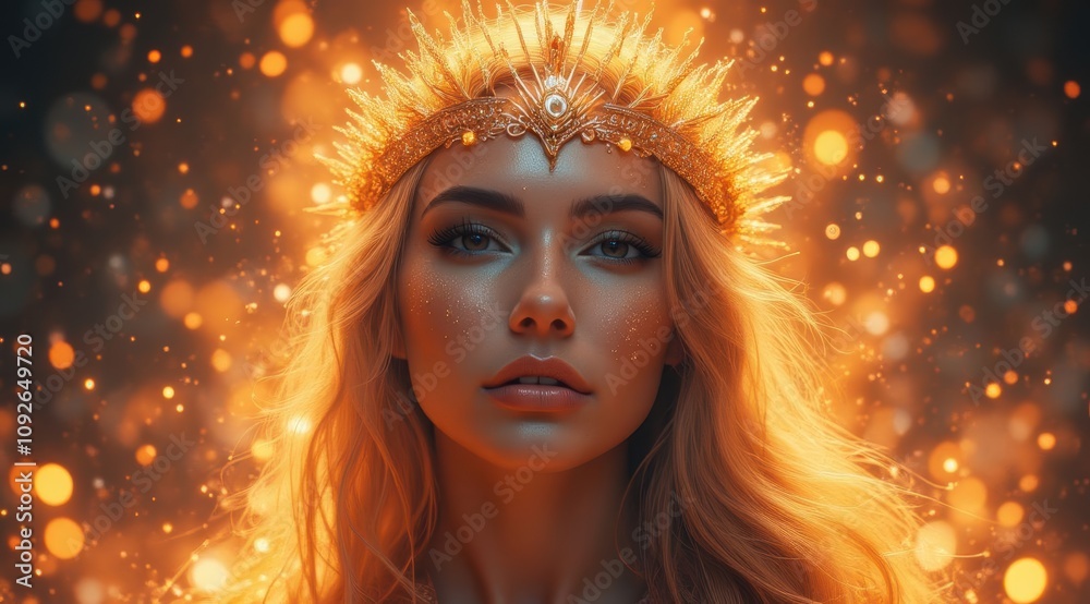 Gorgeous woman with golden crown Gorgeous woman with golden crown