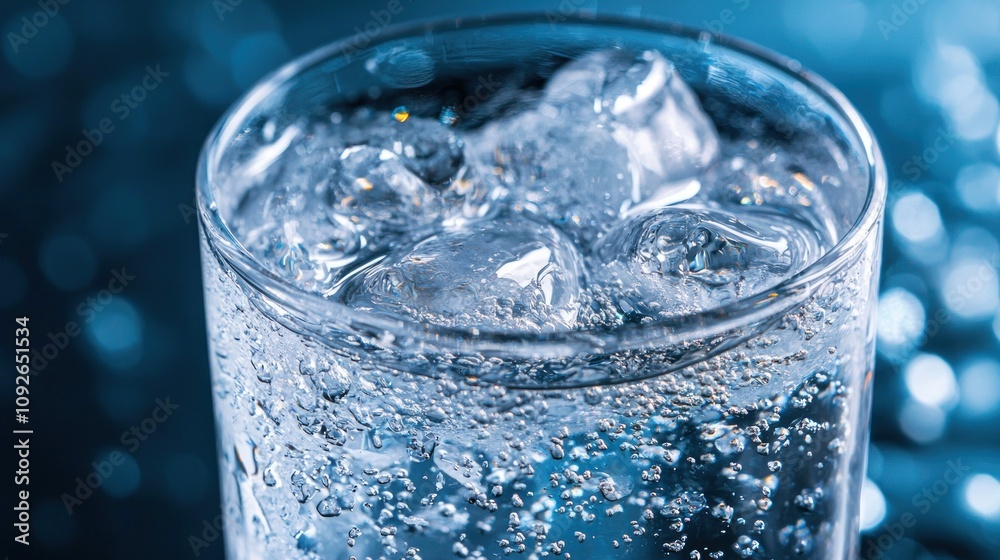 Close-up of an ice-cold drink with condensation on the glass