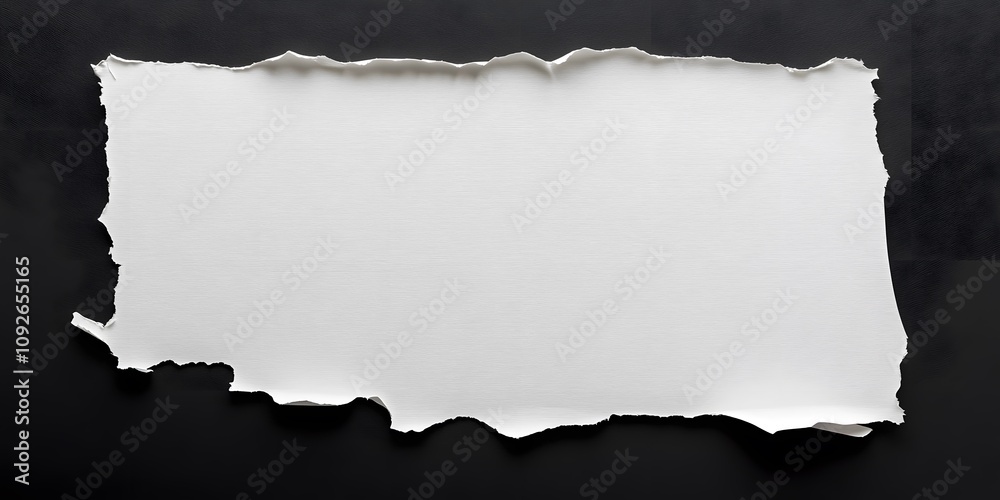 White Ripped Paper on Black Background White Ripped Paper on Black Background