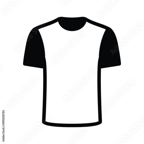 Basic t-shirt icon for casual wear representation