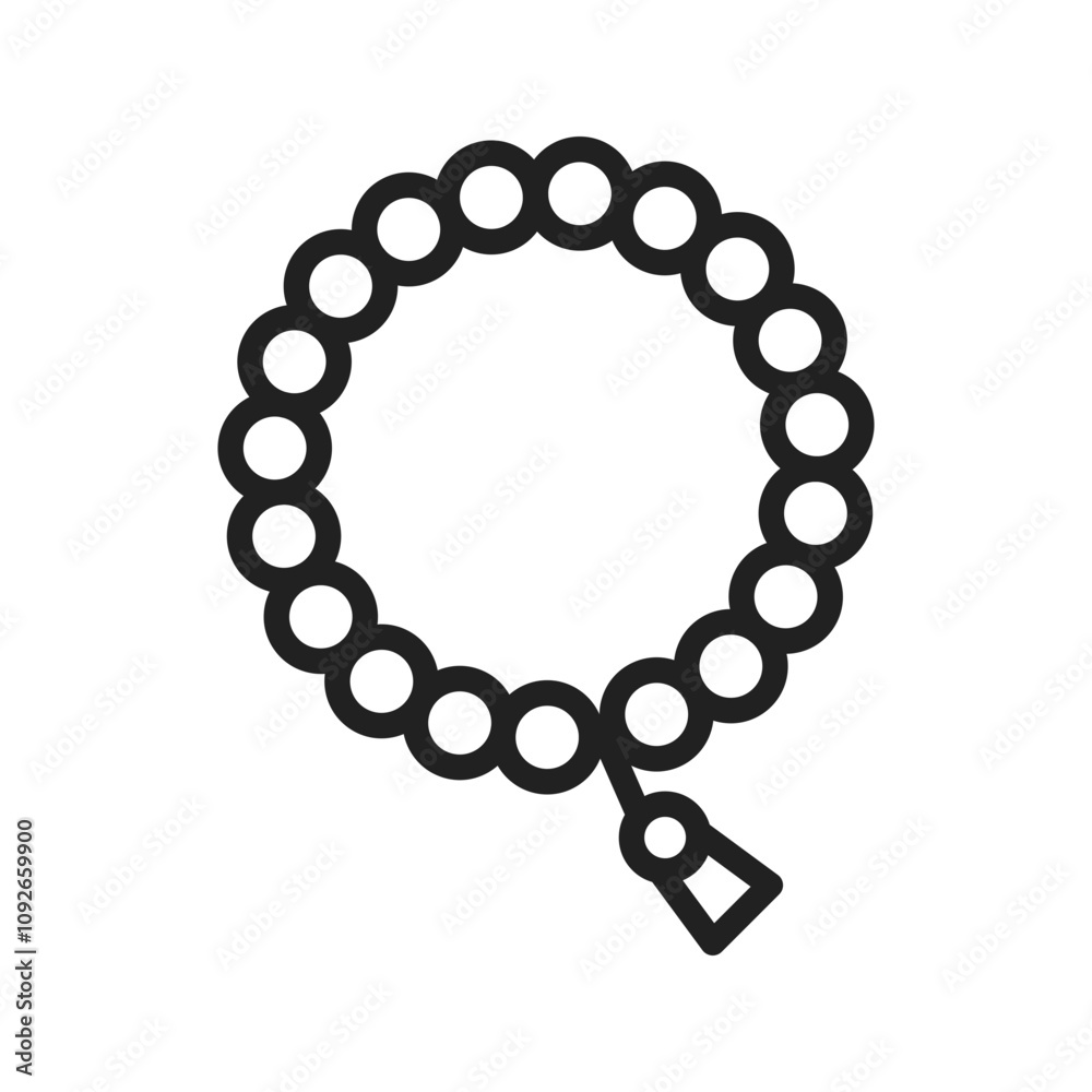 Obraz premium Prayer Beads Icon vector image. Suitable for use on web apps, mobile apps, and print media