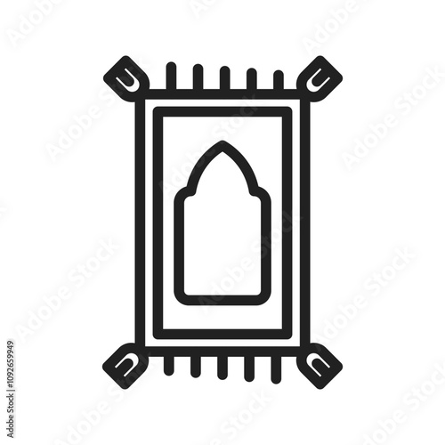 Prayer Rug Icon vector image. Suitable for use on web apps, mobile apps, and print media